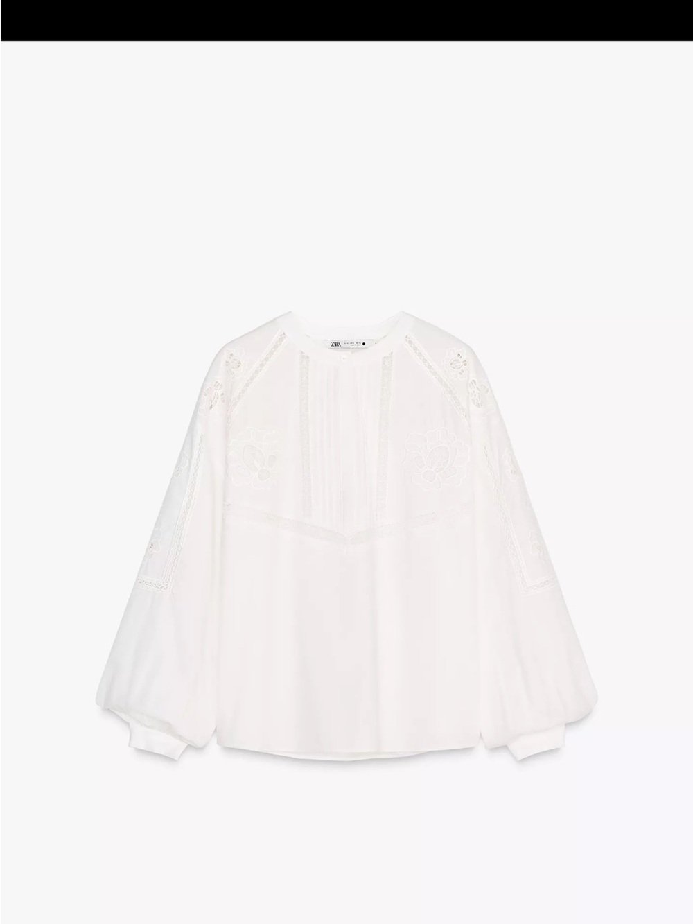 Zara White Eyelet Lace Blouse